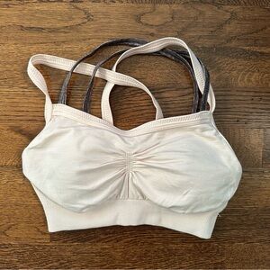 Calia Pink & Grey Criss Cross Back Sports Bra - Size Small